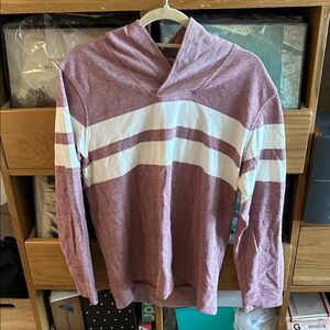 Banana Republic Men's Mauve and White Crewneck Sweater